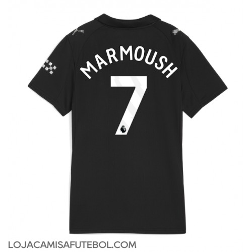 Camisa de Futebol Manchester City Omar Marmoush #7 Equipamento Secundário Mulheres 2025-26 Manga Curta